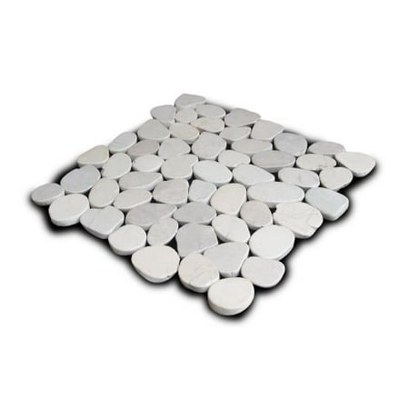 - Miseno MT-S3PWH Flatten Pebble Natural Stone Mosaic Tile (10.12 SF / Carton)