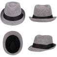 thumbnail image 4 of Windfall Men/Women Summer Classic Short Brim Beach Sun Hat Straw Linen Hat, 4 of 7