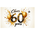 thumbnail image 3 of Elegant Black and Gold Glitter 60 Years Banner Backdrop, Cheers to 60 Years Party Decor, Birthday Celebration Photography Props, Party Supplies Background Decorations, 3 of 8