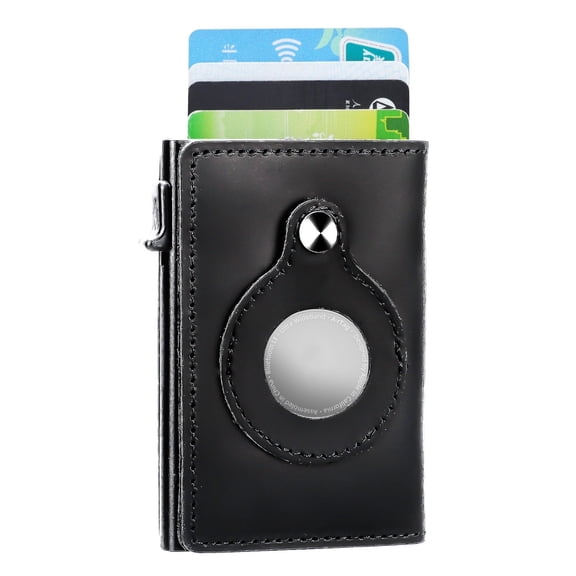 Lingsida Minimalist Wallet for Men, RFID Blocking Credit Card Holder Wallet Fit for AirTag, Black