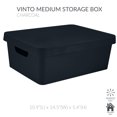 Simplify Plastic Medium Vinto Plastic Storage Box with Lid in Charcoal