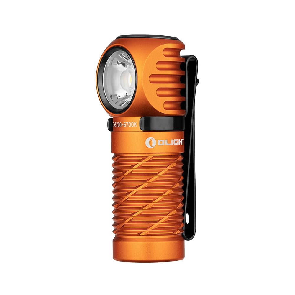 OLIGHT Perun 2 Mini Headlamp 1100 Lumens LED Head Flashlight, Rechargeable Headlight with Red Light Option, Great for Working, Hiking, Camping and Climbing (Orange Cool White: 5700~6700K)