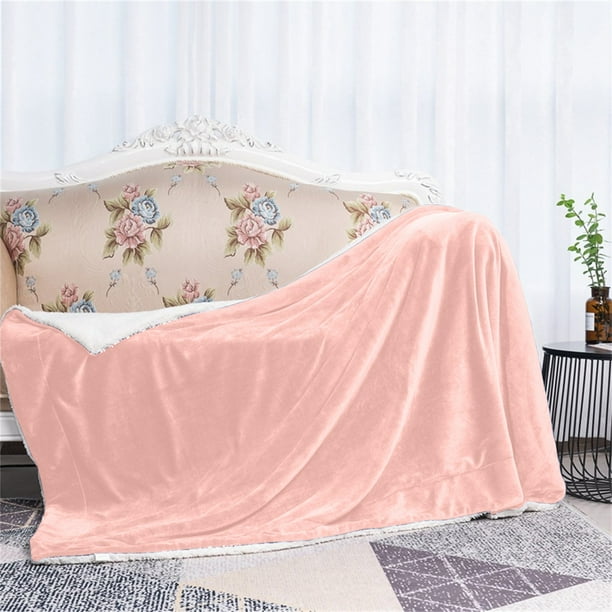 Sofa Vama Ropa de Cama Manta de piel de cordero de color liso, manta de franela doble, manta gruesa de invierno, manta de regalo for Navideño