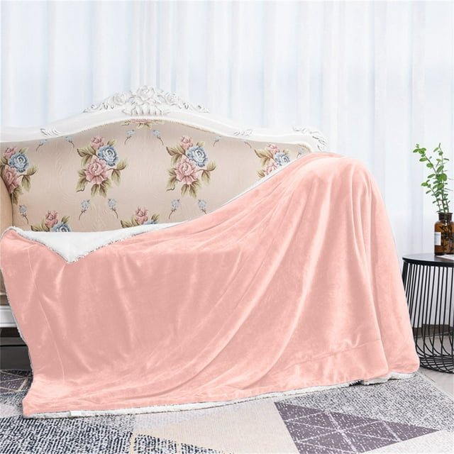 Rbaofujie Couch Blanket Cover Blanket Solid Color Lambskin Blanket Double Flannel Blanket Winter Thickened Coral Blanket Gift Blanket Queen Blanket