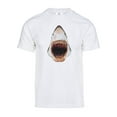 thumbnail image 1 of T-Shirt à Manches Courtes Attaque de Requin pour Hommes - Blanc - Petit, 1 of 1