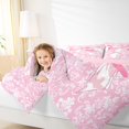 thumbnail image 4 of Homewish Cartoon Bow Knot Bedding Comforter Set,Retro Damask Print Twin Comforter Sets,Pink White Bedding Set For Kids,Breathable Home Decor Reversible,2pcs, 4 of 8