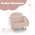 thumbnail image 3 of Honeyjoy Toddler Rocking Chair Children's Upholstered Velvet Rocker Kids Armchair Pink, 3 of 10