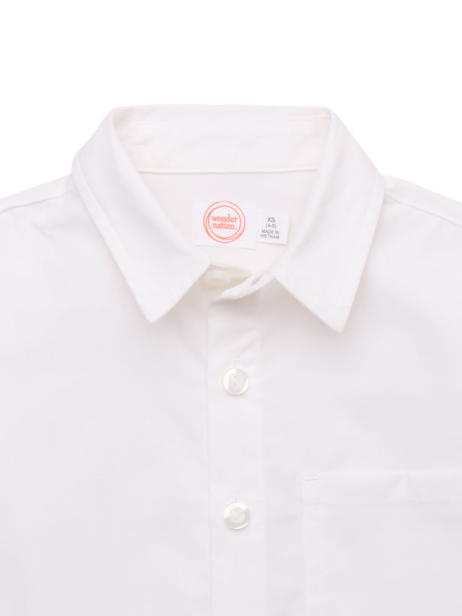 Wonder Nation Tween Girls Cotton Button-Down Shirt with Long Sleeves, Sizes 4-18