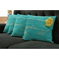 thumbnail image 5 of Ambesonne Vintage Throw Pillow Cover 4 Pack, Wooden Spring Floral, 24", Turquoise Yellow, 5 of 5