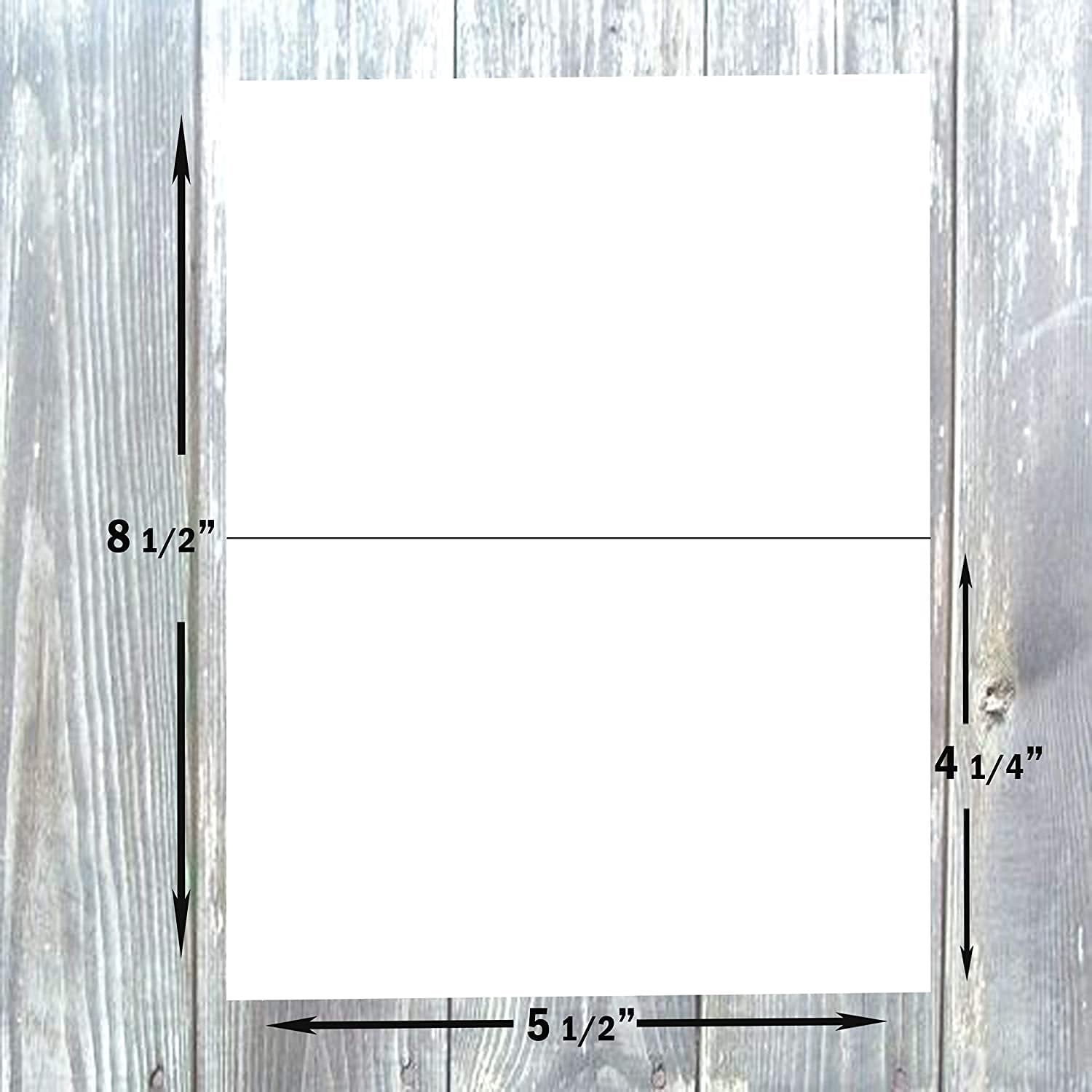 Hamilco Cream White Cardstock Blank Place Tent Folded A2 Cards - Greeting Invitations Stationary - 4 1/4 x 5 1/2" Heavy weight 80 lb Card Stock for Printer
