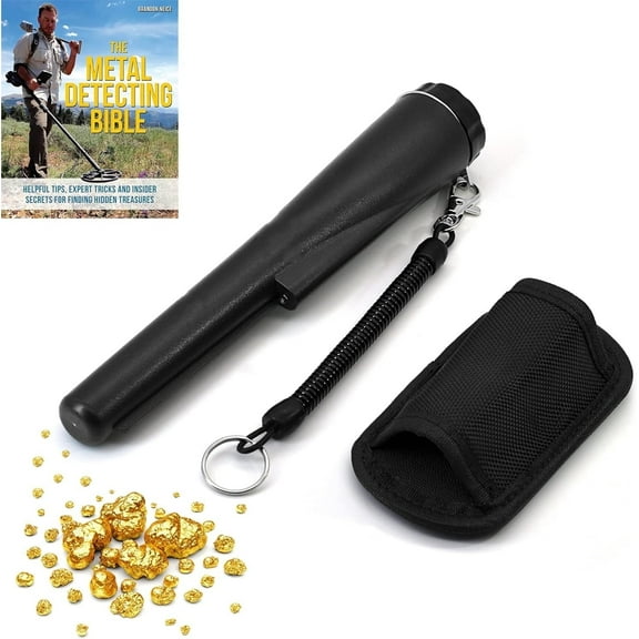 Dinfu Metal Detector Pointer, Professional Waterproof Handheld Probe Wand (Black)