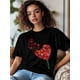 thumbnail image 2 of Camiseta de mujer, camisetas de manga corta, camisetas casuales, camiseta de cuello redondo con corazones rojos para el Día de San Valentín para mujer, 2 of 8