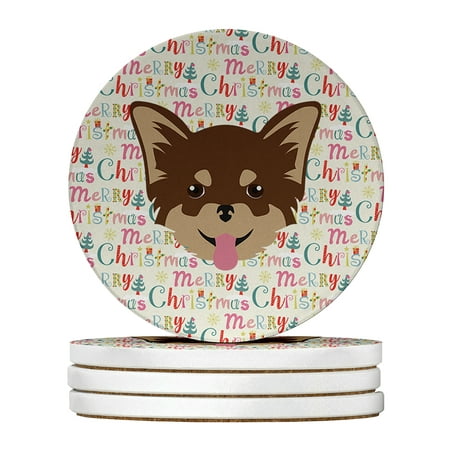 

Chihuahua Merry Christmas Large Sandstone Coasters Pack of 4 4 in x 4 in