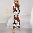 thumbnail image 3 of Goofa Brown Black Cow Printed Women’s 2 Piece Pajama Set Super,Pajamas Women's Long Sleeve Sleepwear Soft Button Down Loungewear Pjs Lounge Set Nightwear-Small, 3 of 9