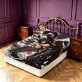 thumbnail image 4 of Manfei Japanese Samurai Dragon Animals Twin Fitted Sheet,Cherry Blossom Bedding,Red Gray,2pcs,1 Fitted Sheet and 1 Pillowcase, 4 of 6