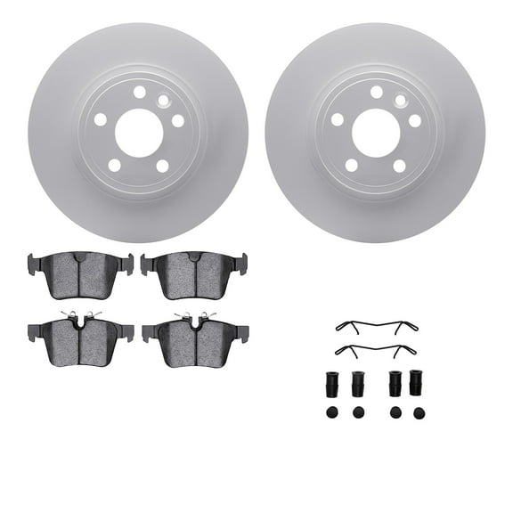 Dynamic Friction Company Rear Geospec Brake Rotors with 5000 Advanced Brake Pads includes Hardware 4512-11068