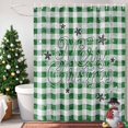 thumbnail image 4 of Merry Christmas Shower Curtains for Bathroom, Green White Buffalo Plaid Waterproof Fabric Shower Curtain for Bathroom Bathtub Decoration, Machine Washable, 60"x72", 4 of 9
