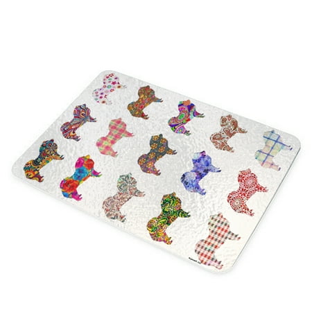 

KuzmarK Glass Cheese Cutting Board 11 x7.75 - Chow Chow Dog
