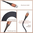 thumbnail image 4 of Apple MFi Certified 2-Pack Lightning Charging Cables for iPhone and iPad (1ft, Brown) - Fast Charging Compatible with iPhone, iPad Mini/Air, 4 of 16