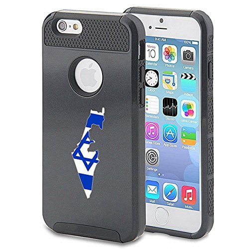 Apple iPhone 6 6s Shockproof Impact Hard Case Cover Israel Israeli Flag (Black...