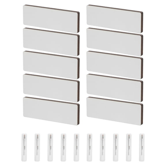 KAKOWELY Name Tags Blank Design White Wood 10Pcs 2.95X0.98X0.20In