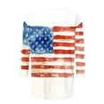 thumbnail image 5 of 3/4 Length Sleeve Womens Tops Plus Size Heart American Flag T Shirts for 4th of July Independence Day Patriotic Tshirts USA Star Stripes Graphic Tees Casual Crewneck Tunic Top Memorial Day Outfits, 5 of 5
