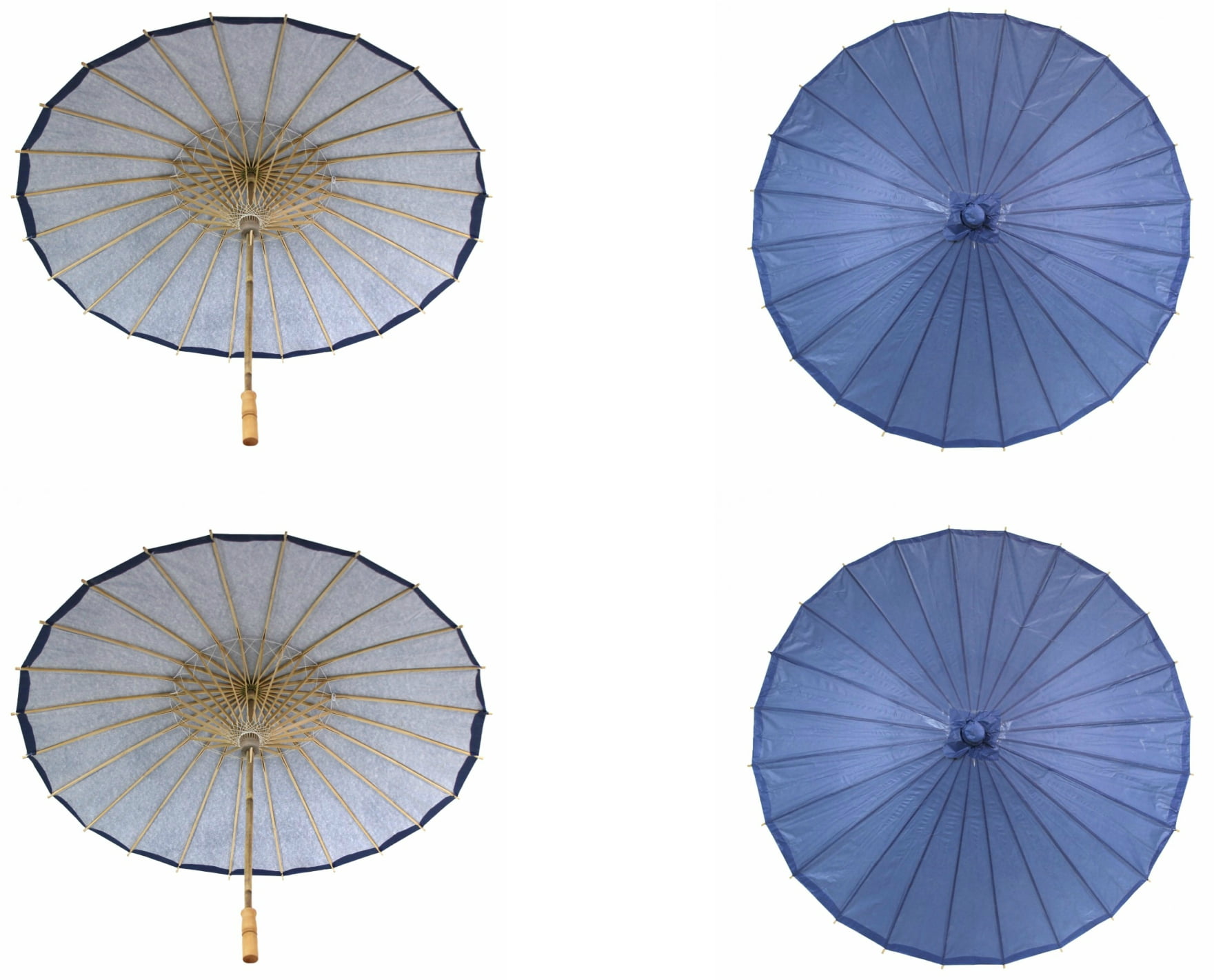 Koyal Wholesale 32Inch Navy Blue Paper Parasol, 4Pack Oriental