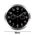 thumbnail image 2 of Silent Analog Wall Clock with Hygrometer Thermometer, Retro Silver Bezel Ivory Dial for Indoor/Outdoor Use, 2 of 5
