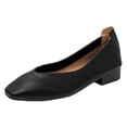 thumbnail image 2 of Viluyesy Womens Loafers Square Toe Faux Leather Slip On Arch Support Casual Work Cushioned Low Block Heel Shoes Black Size US8.5, 2 of 7