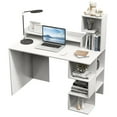thumbnail image 1 of Gymax 48'' Modern Computer Desk Home Office Workstation w/ Hutch & Storage Shelves White, 1 of 10