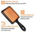 thumbnail image 2 of Aliver Anti Static Hairbrush, Wet & Dry Vented Detangling Hair Brush, Quickly Detangles and Smooths Hair, Faster Blow Drying, Hair Styling Brush - Orange, 2 of 10