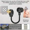 JourneymanPro Universal Electric Converter Dryer Adapter Cord 3 to 4