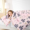 thumbnail image 3 of Manfei Cartoon Princess Castle Twin Comforter Sets,Pink Kawaii Bowtie Bedding Set,Pink Reversible,2pcs,1 Comforter and 1 Pillowcase, 3 of 7