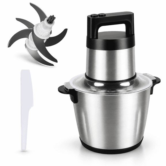 6-Liter 800W Electric Food Processor with Stainless Steel Bowl, 2 Speed Settings