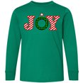 thumbnail image 3 of Inktastic Joy Christmas Ornament with Candy Cane Stripes Long Sleeve Youth T-Shirt, 3 of 5