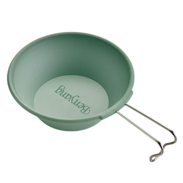 Guardoinrt Portable Camping Sake Cup Easy To Carry Excellent Impact Resistance Graduated Handle Bowl LightGreen 300ml