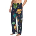 thumbnail image 2 of Sigee Space Print Men's Pajama Pants - Soft Lounge Sleep Bottoms with Elastic Waistband and Pockets-XX-Large, 2 of 9