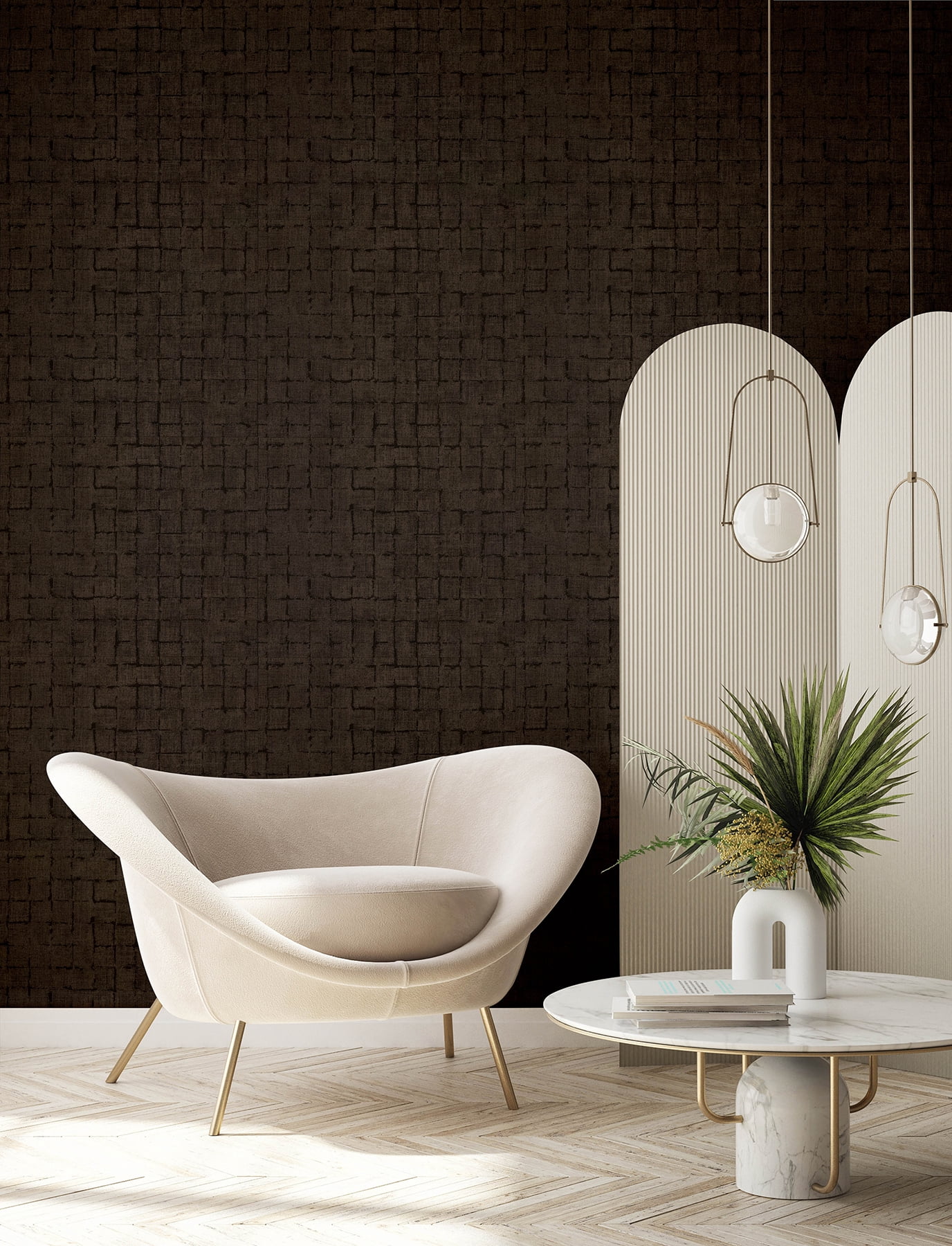 Advantage Blocks Chocolate Checkered Wallpaper