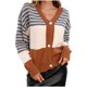 thumbnail image 2 of Puntoco moda mujer Casual cuello pico manga larga otoño suéter cárdigan blusa botón Pullver tops Puntoco Puntoco-6025, 2 of 9