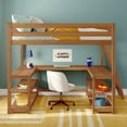 thumbnail image 2 of Classic Full High Loft + Wraparound Desk, Pecan, 2 of 12