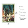 thumbnail image 2 of New York by SAS - Scandinavian Airlines System - New York City Times Square - Vintage Airline Travel Poster by Otto Nielsen 1952 - Master Art Print (Unframed) 13in x 19in, 2 of 4