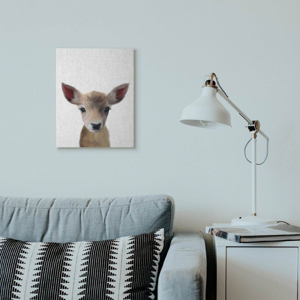 The Kids Room by Stupell Baby Deer Animal Kids Painting Canvas Wall Art by Leah Straatsma