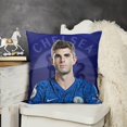 thumbnail image 3 of Christian PulisicFundas de almohada de terciopelo con tema, regalos de funda de almohada, decoración para el hogar, cojín de lanzar, regalo de cumpleaños para fans y parejas. 56*56cm., 3 of 6