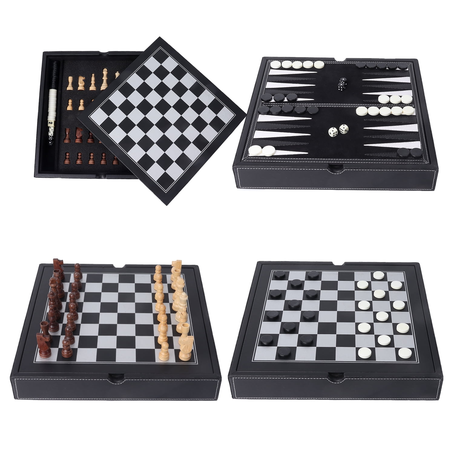 Giros Play Classic Chess & Checkers Silver