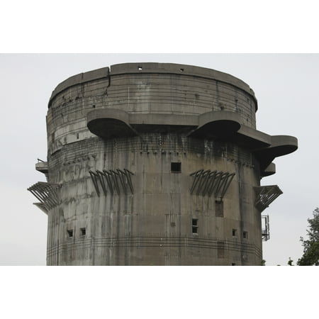Remains of Anti-aircraft G-Tower Flak Tower VII in Augarten Vienna Austria Belongs to 3rd generation design In conjunction with Fire Control Lead-Tower nearby formed part of Nazi air defense system