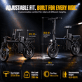 thumbnail image 3 of Electric Bike for Adults 500W Motor 20 MPH Max Speed Foldable Ebike 14" Electric Bicycles Max 20 Miles Range (Pedal Assist Mode) Mini E Bikes, 3 of 8