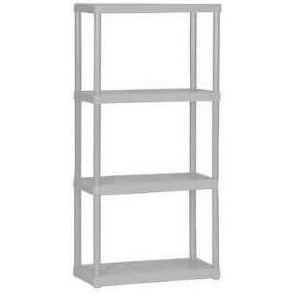 Gracious Living Plastic Storage Shelves with 55 Lb Maximum Load Weight, White