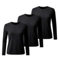 thumbnail image 3 of Women's Solid Color Round Neck T-Shirts 3-Pack, Comfortable Basic Layering Tees, Soft Casual Everyday Tops for Women, Essential Wardrobe Staples Rose Gold XXXL, 3 of 3