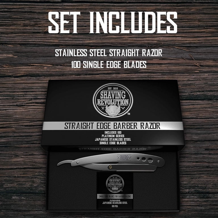 Viking Revolution Straight Edge Barber Razor with 100 Blades photo 4