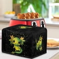 thumbnail image 3 of Xixirimido Green Axolotl Print Toaster Cover Kitchen Accessories Kitchen Small Appliance Dust Proof Cover with Drawstring Bread Maker Toaster Cover, for 2 Slice, 3 of 7